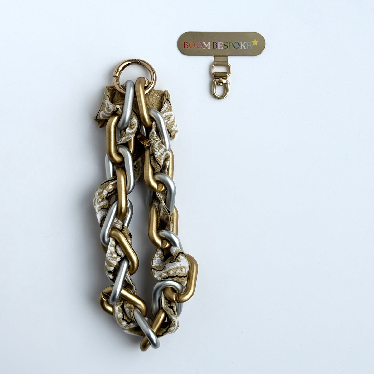 BEIGE BANDANA JELLY PHONE CHAIN