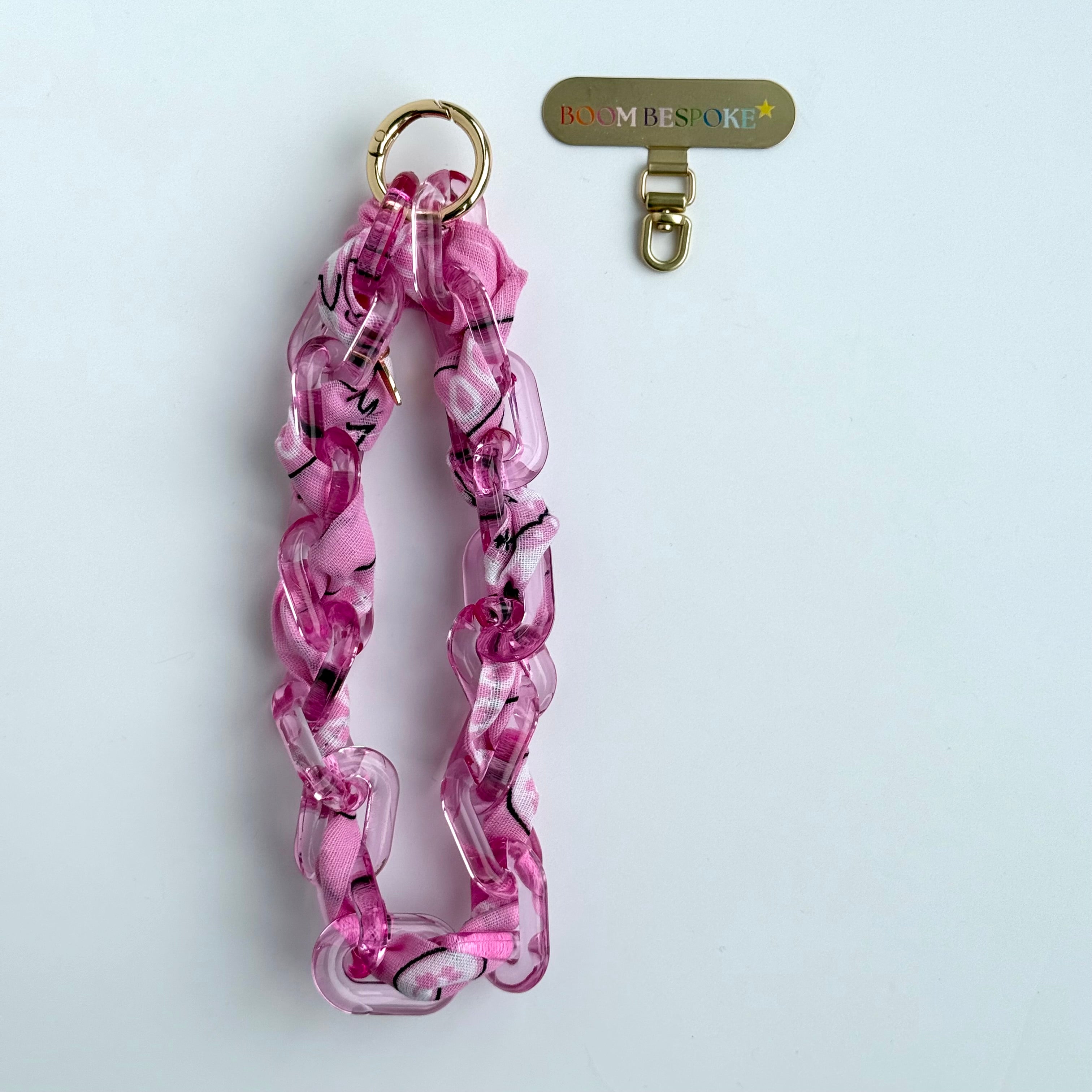 PINK BANDANA JELLY PHONE CHAIN