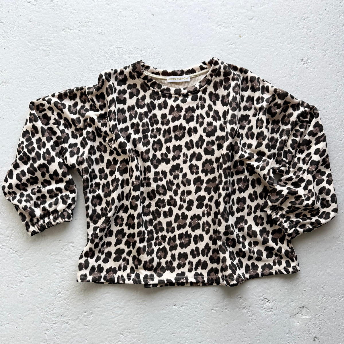 ‘CAT MOM’ LEOPARD COTTON SWEATSHIRT