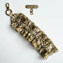 Load image into Gallery viewer, BEIGE RUFFLE BANDANA WRISTLET  PHONE STRAP
