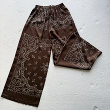 Load image into Gallery viewer, ‘ESPRESSO’ BROWN BANDANA SILK TROUSERS CO-ORD
