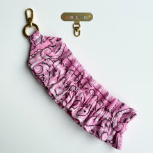 Load image into Gallery viewer, PINK RUFFLE BANDANA WRISTLET  PHONE STRAP
