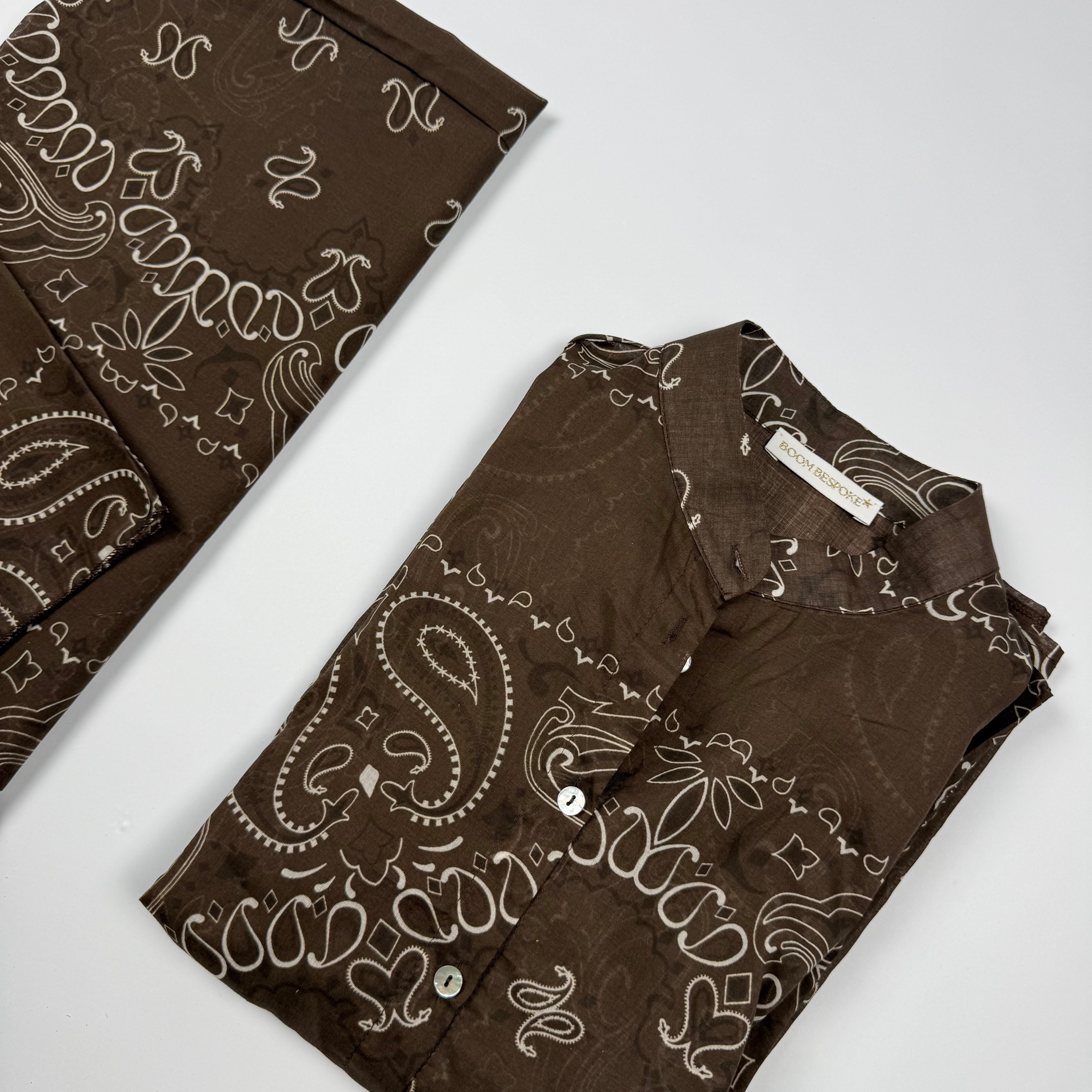 'ESPRESSO' BROWN BANDANA MULTIWAY COTTON SET