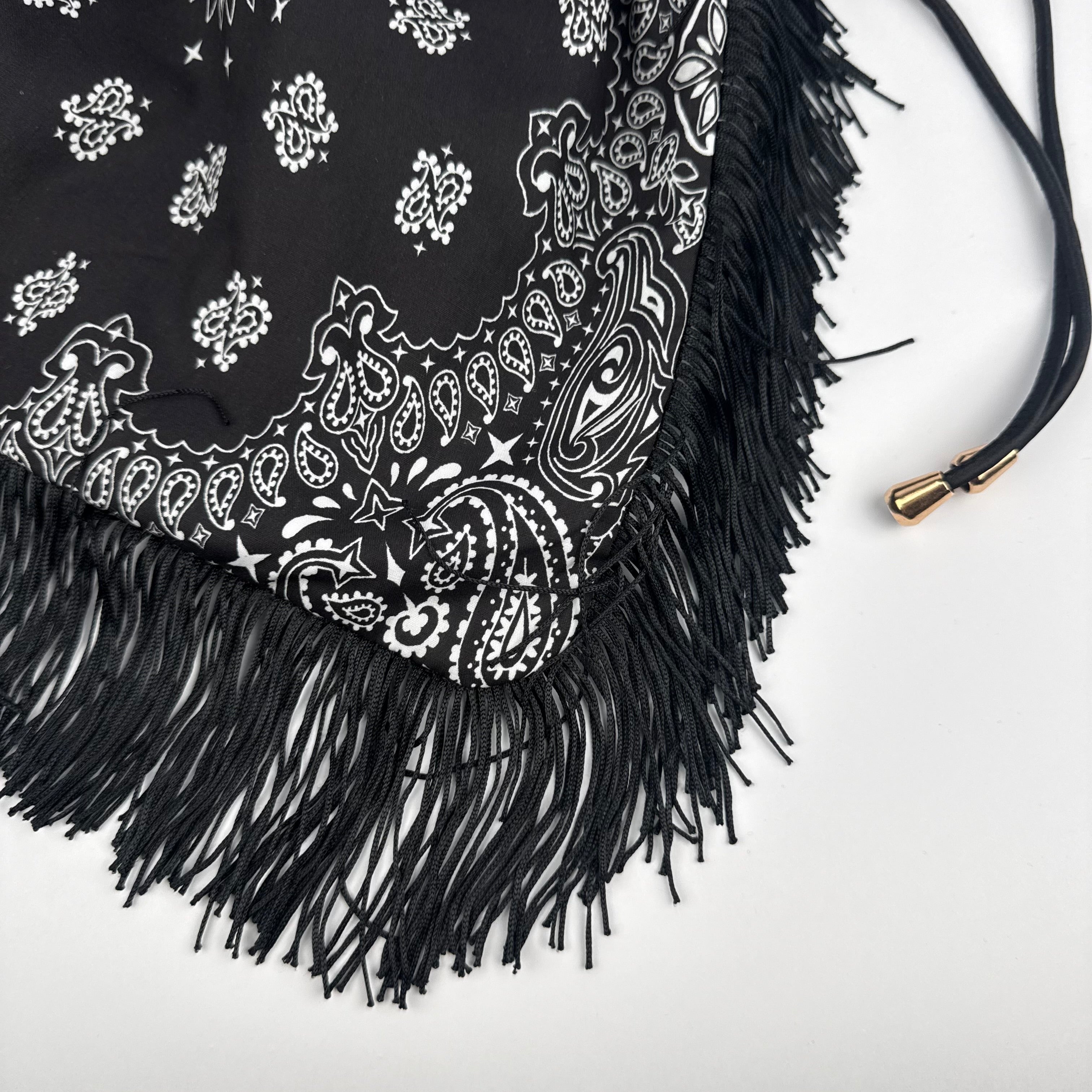 'CAVIAR' BLACK BANDANA POUCH BAG