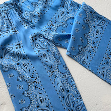 Load image into Gallery viewer, ‘AZURE’ BLUE BANDANA SILK TROUSERS CO-ORD
