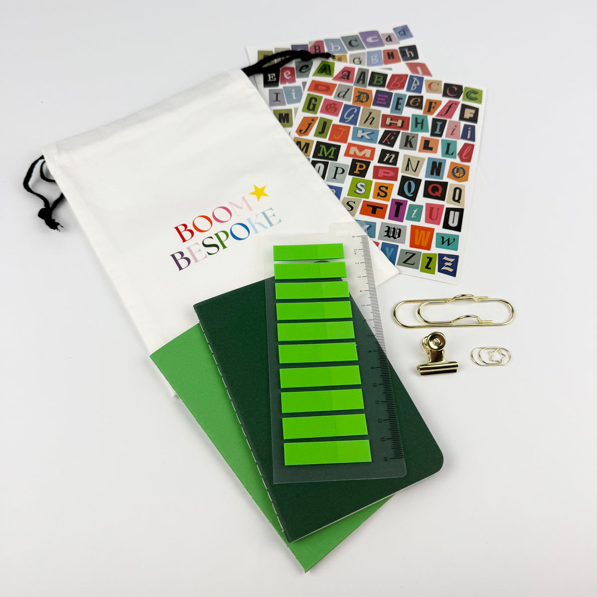 GREEN LEATHER BOOM BINDER POCKET SIZE JOURNAL COVER