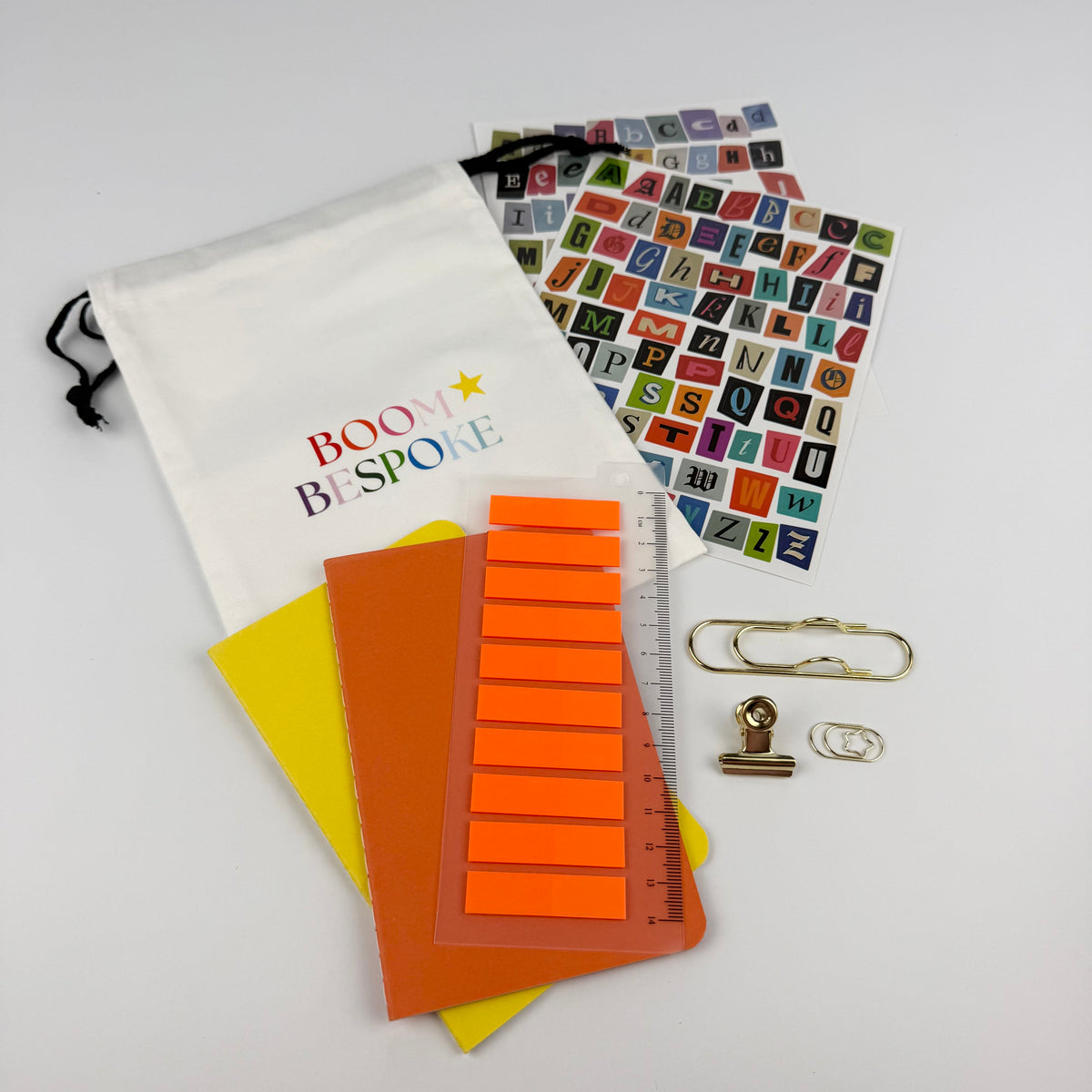 ORANGE LEATHER BOOM BINDER POCKET SIZE JOURNAL COVER