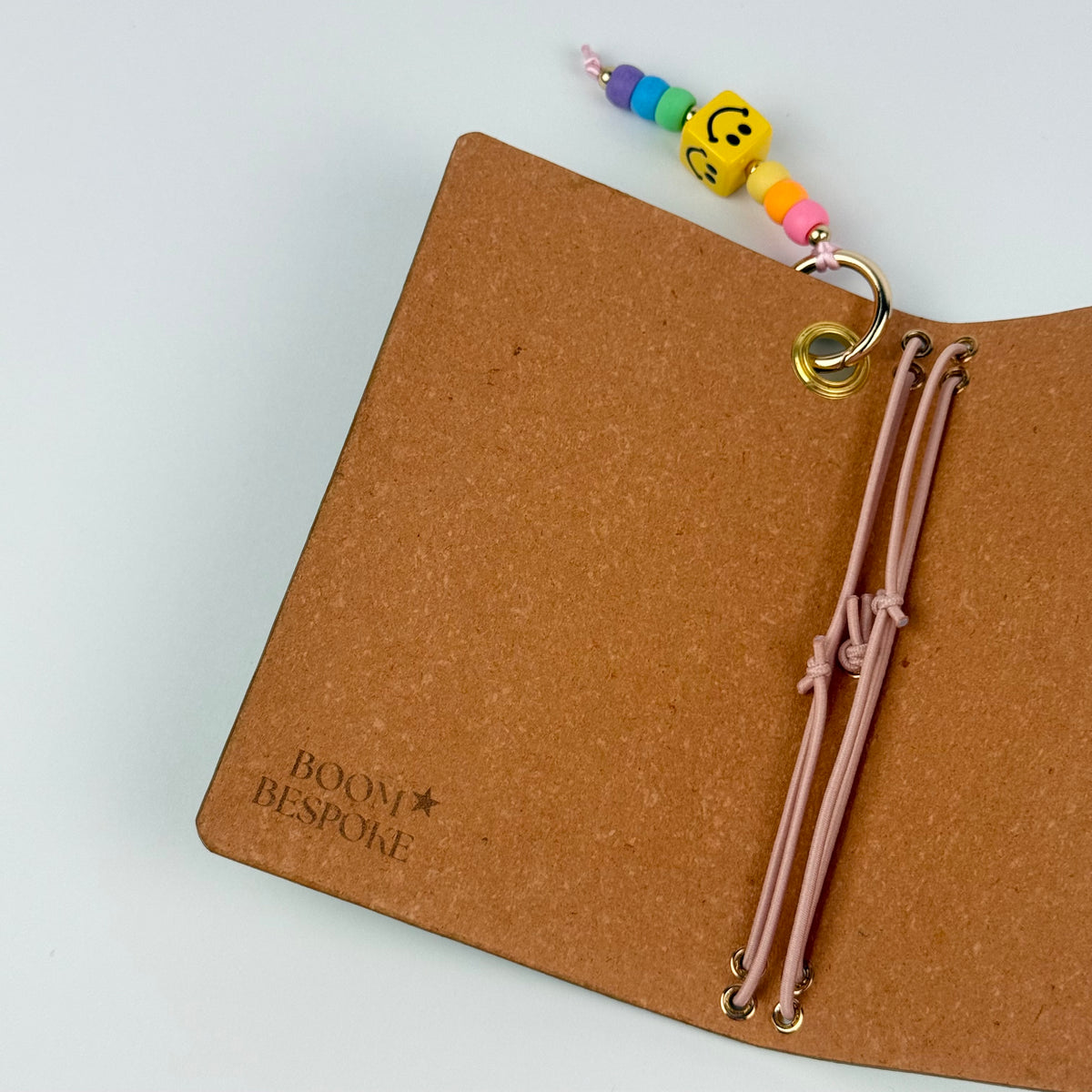 PINK LEATHER BOOM BINDER POCKET SIZE JOURNAL COVER