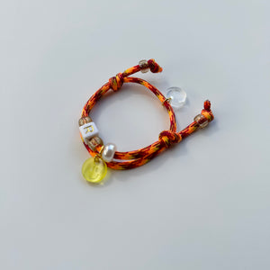 ´INITIAL SMILEY’ BEADED ROPE BRACELET