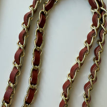 Load image into Gallery viewer, ‘RUST’ BURNT ORANGE LEATHER GOLD CHAIN CROSSBODY PHONE STRAP
