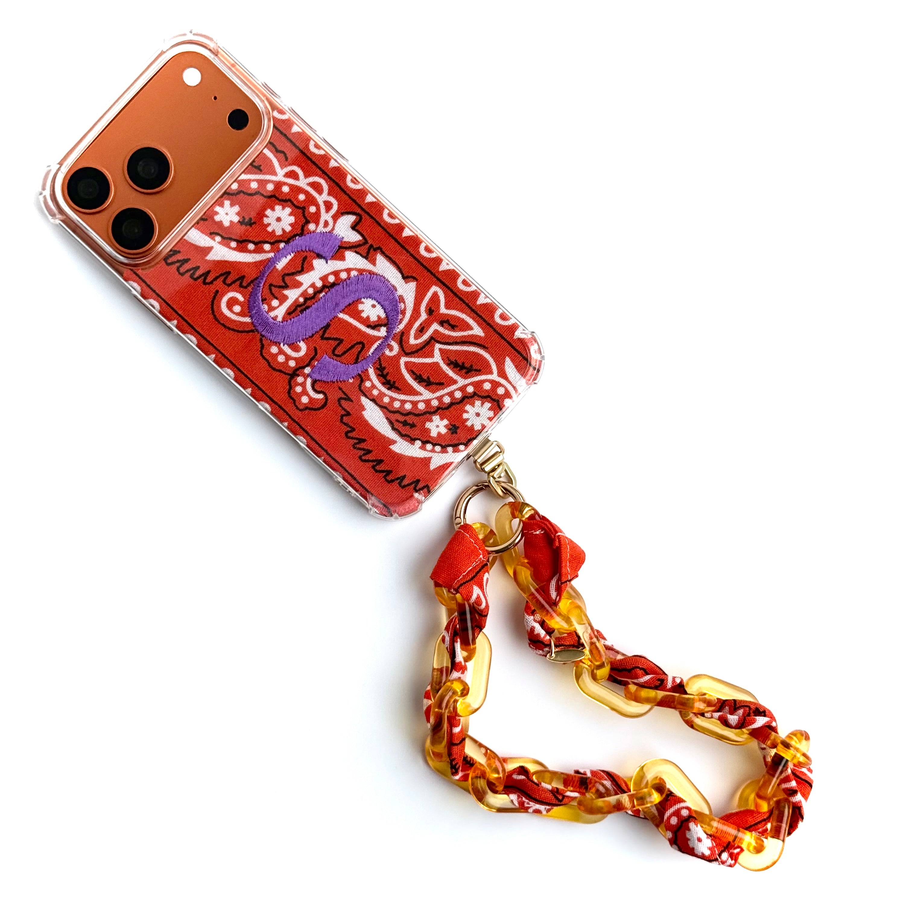 ORANGE BANDANA JELLY PHONE CHAIN