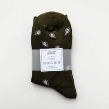 Load image into Gallery viewer, ‘OLIVE’ KHAKI GREEN BANDANA SOCKS
