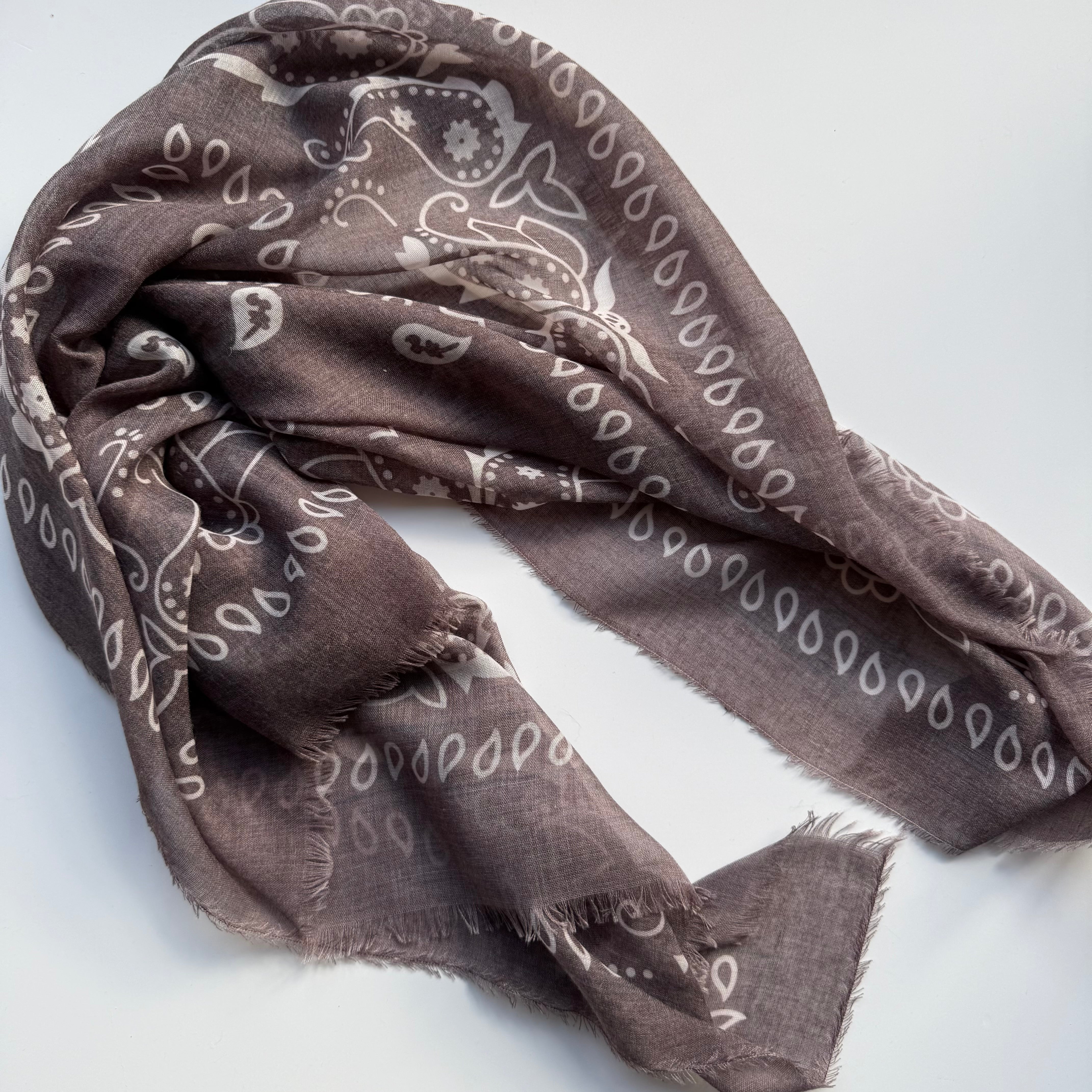 ‘COFFEE’ BROWN THE MULTIWAY SQUARE BANDANA SCARF