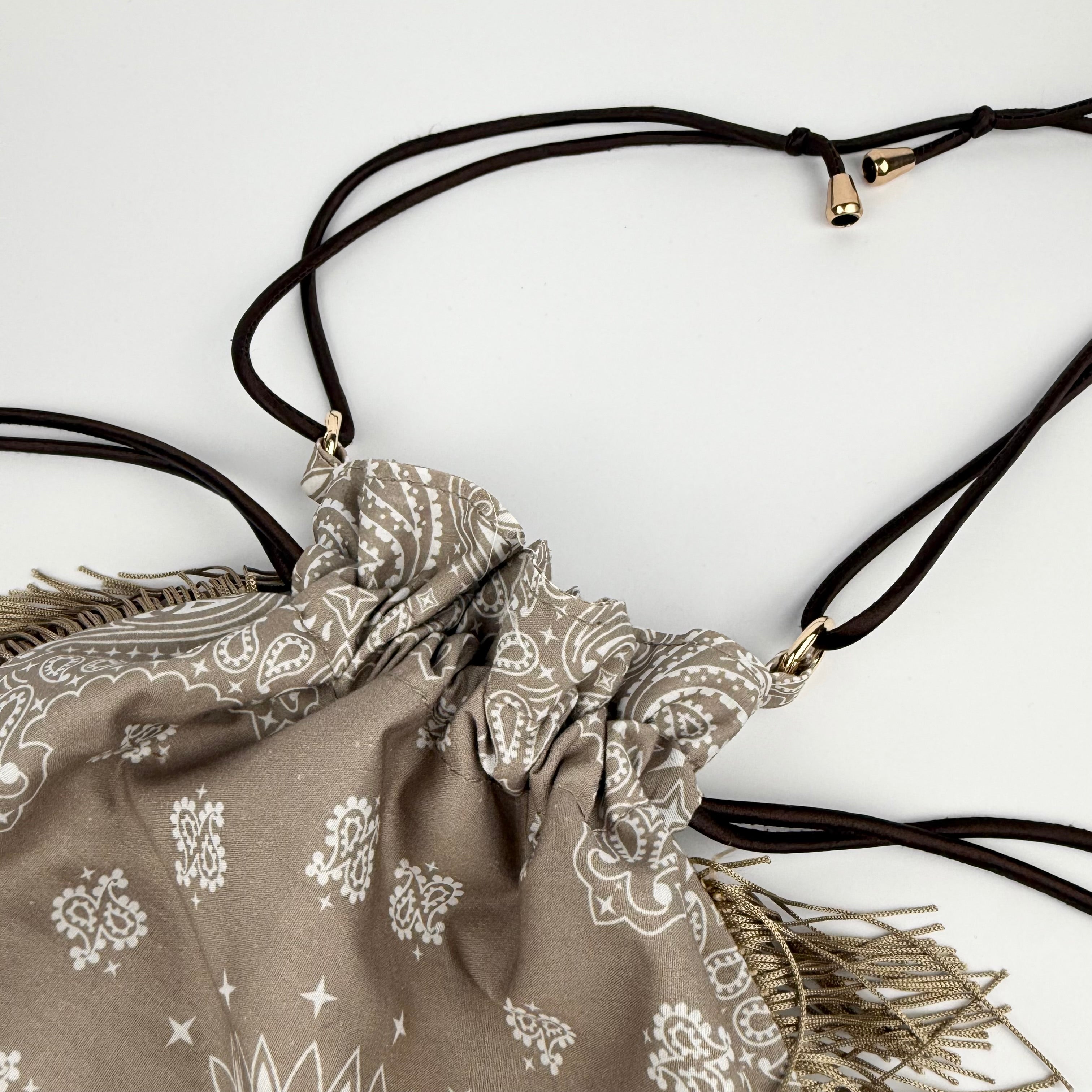 'TRUFFLE' TAUPE BANDANA POUCH BAG