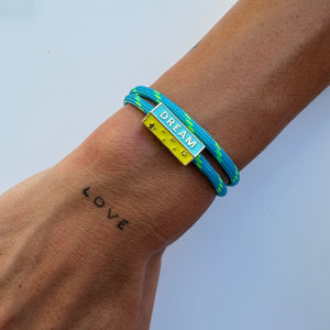 DREAM HAPPY BLUE & YELLOW ROPE BRACELET SALE