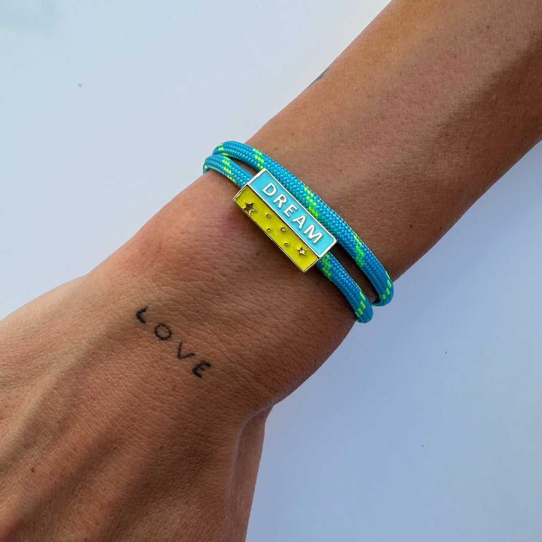 DREAM HAPPY BLUE & YELLOW ROPE BRACELET SALE