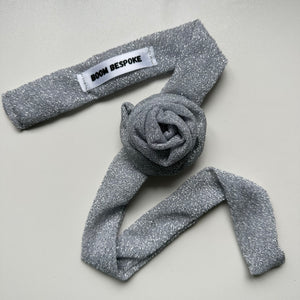 SILVER GLITTER ROSE CHOKER BY BOOM BESPOKE