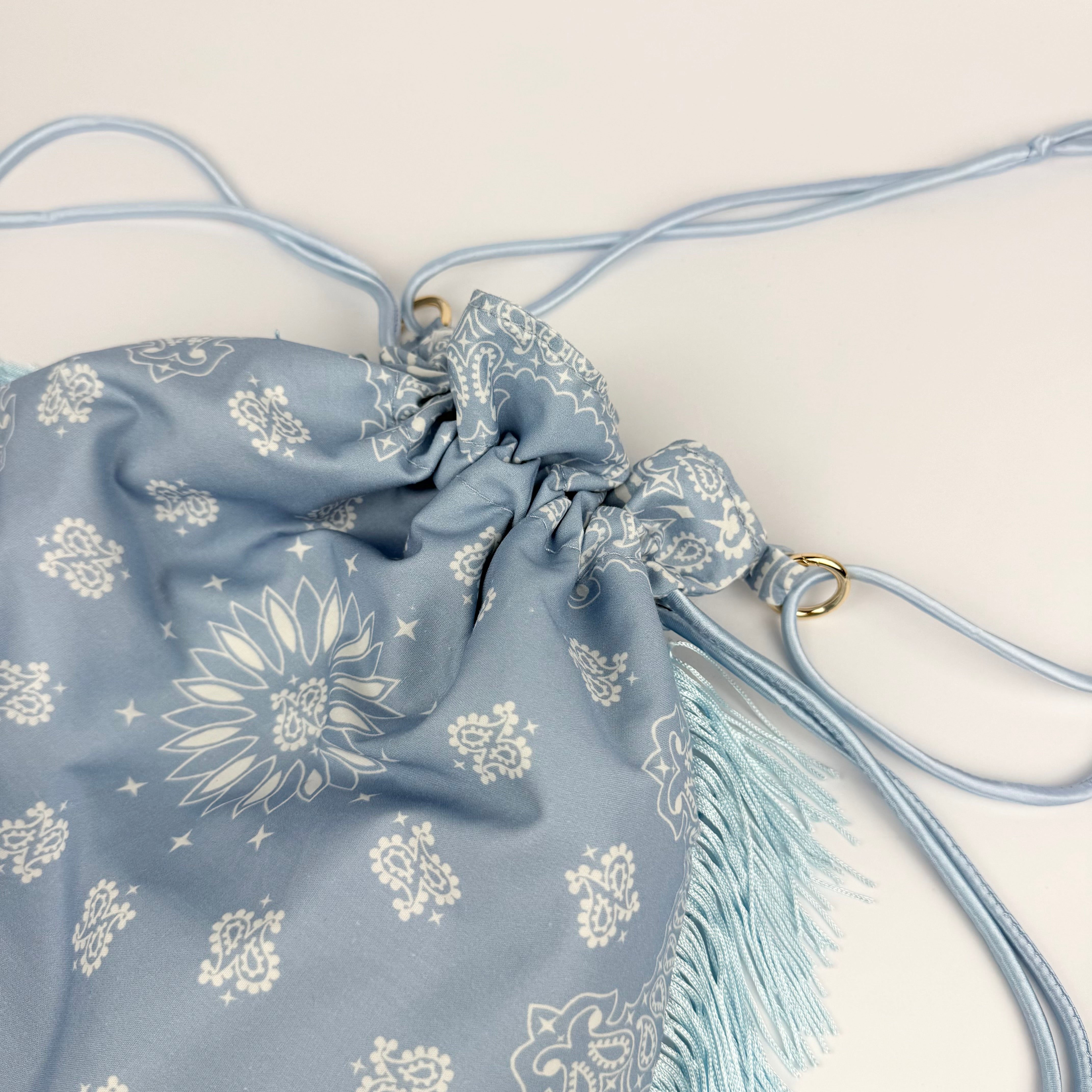 'DIAMOND' BLUE BANDANA POUCH BAG