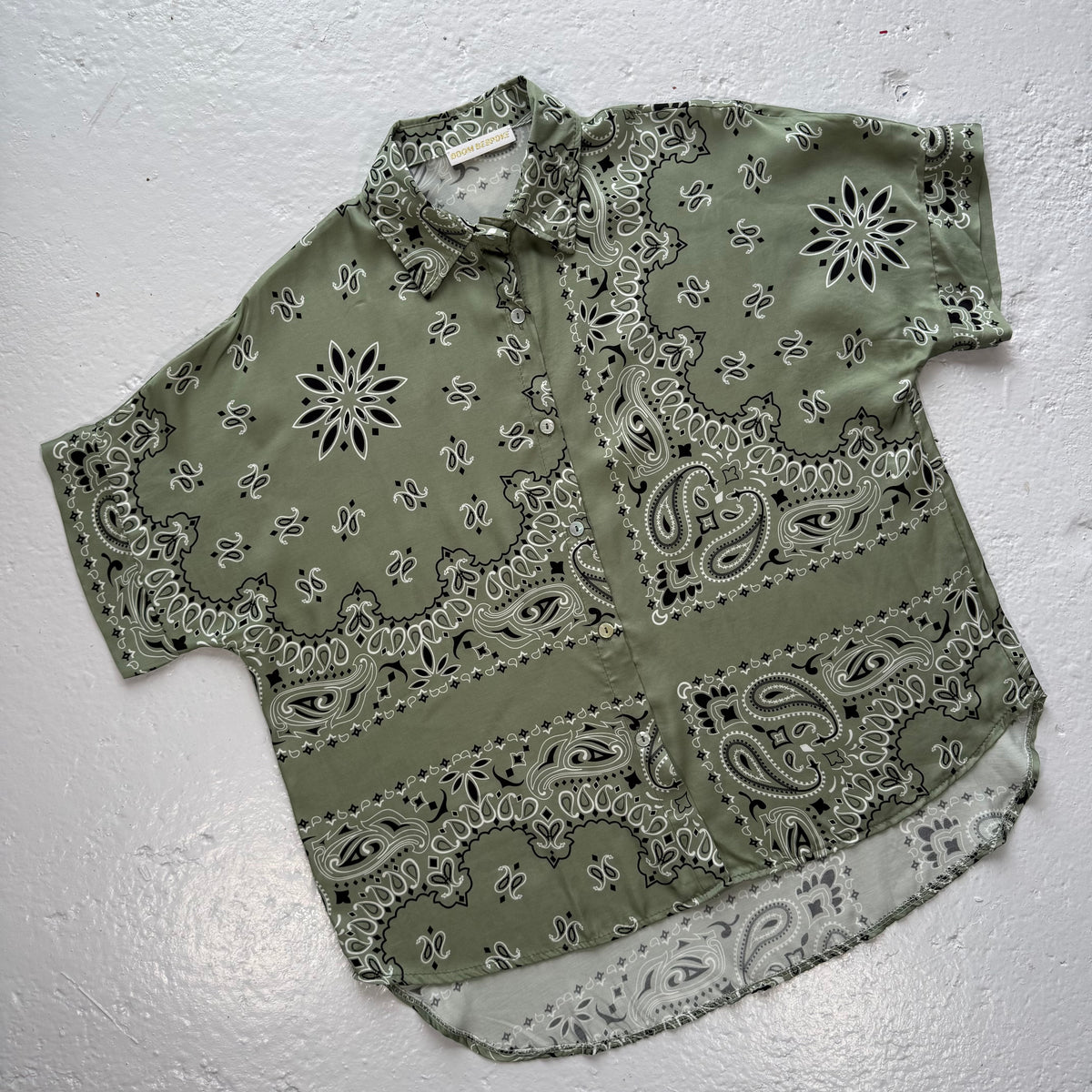 ‘CACTUS’ GREEN BANDANA SILK SHIRT CO-ORD
