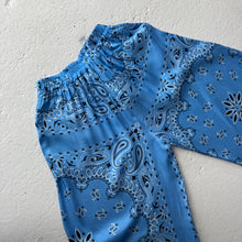 Load image into Gallery viewer, ‘AZURE’ BLUE BANDANA SILK TROUSERS CO-ORD
