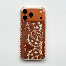 Load image into Gallery viewer, TAN EMBROIDERED BANDANA PHONE INSERT WITH CASE
