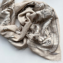 Load image into Gallery viewer, ‘VANILLA’ CREAM CHEQUERED FINE KNIT BANDANA LARGE SCARF
