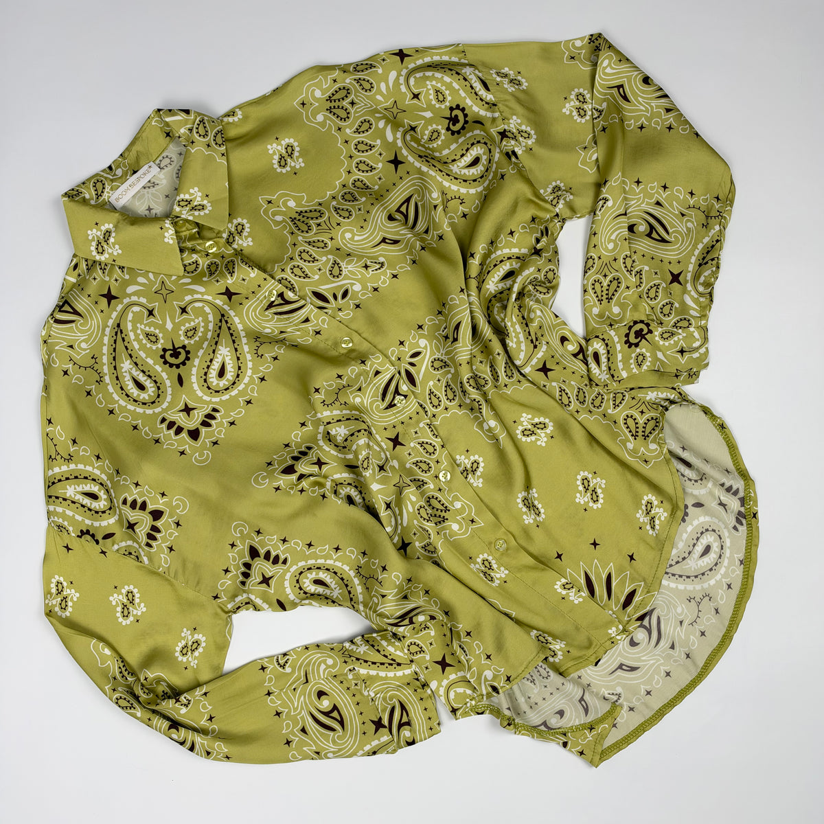 'LIME SORBET' GREEN BANDANA SILKY SHIRT & TROUSER SET