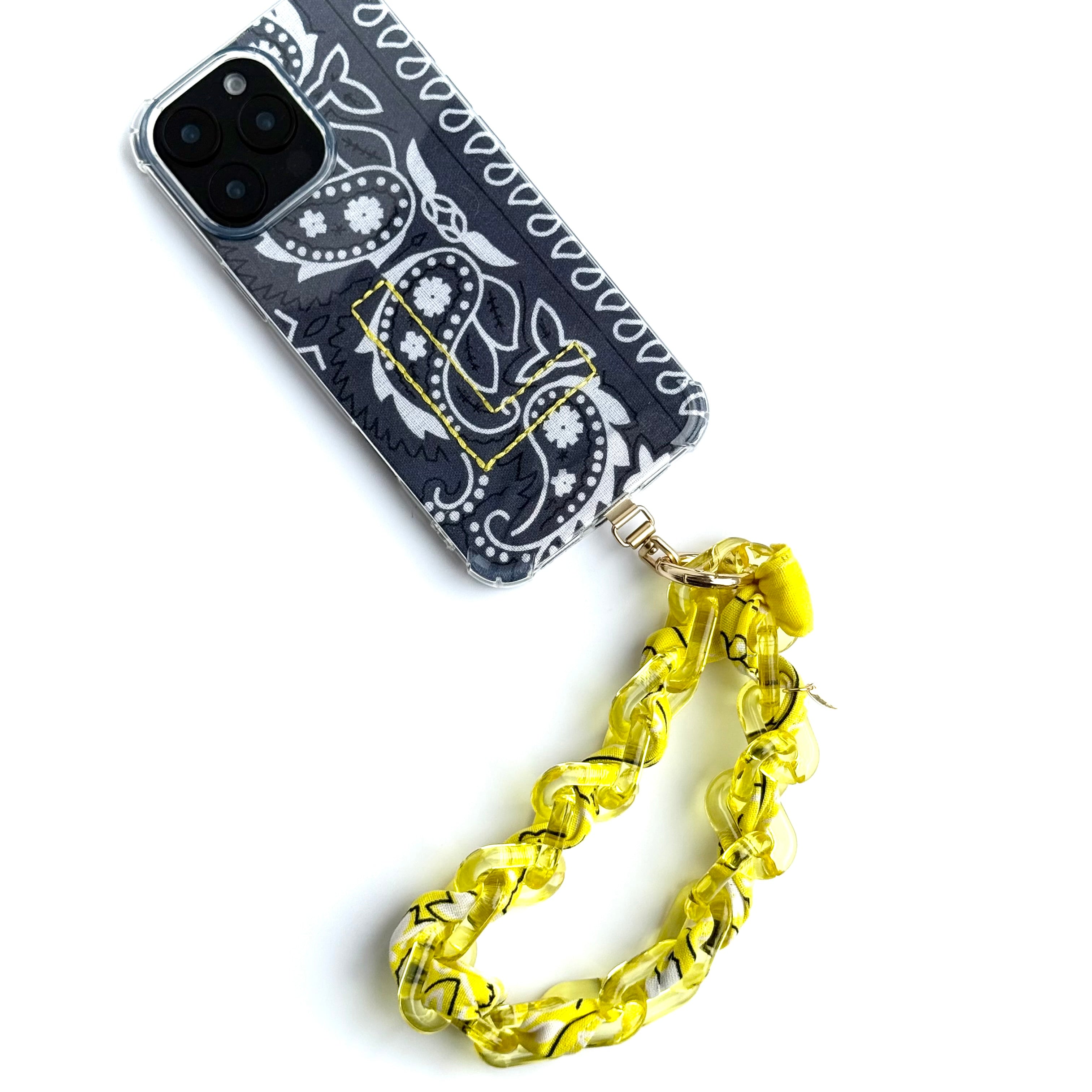 YELLOW BANDANA JELLY PHONE CHAIN