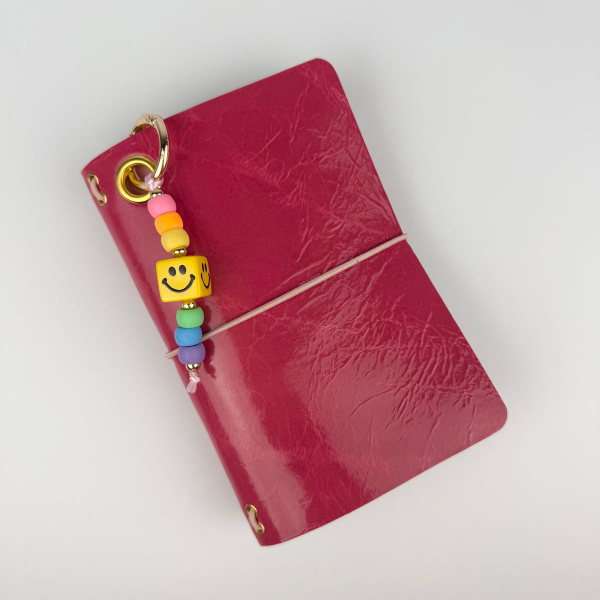 PINK LEATHER BOOM BINDER POCKET SIZE JOURNAL COVER