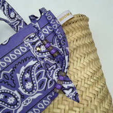 Load image into Gallery viewer, ‘SORBET’ LILAC BANDANA BASKET BAG BY BOOM BESPOKE
