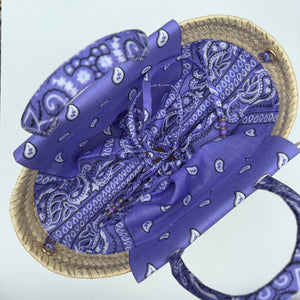 ‘SORBET’ LILAC BANDANA BASKET BAG BY BOOM BESPOKE