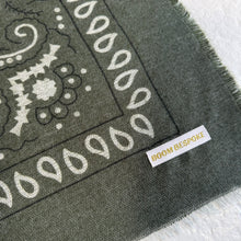 Load image into Gallery viewer, ‘OLIVE’ KHAKI GREEN FINE KNIT BANDANA SCARF
