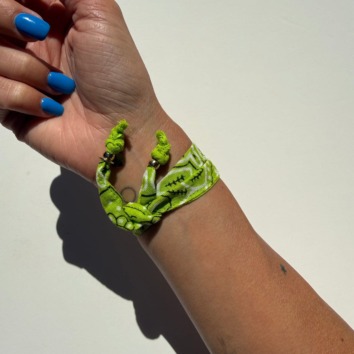 ‘LIME’ GREEN BANDANA WRAP BRACELET BY BOOM BESPOKE