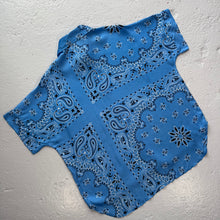 Load image into Gallery viewer, ‘AZURE’ BLUE BANDANA SILK SHIRT CO-ORD
