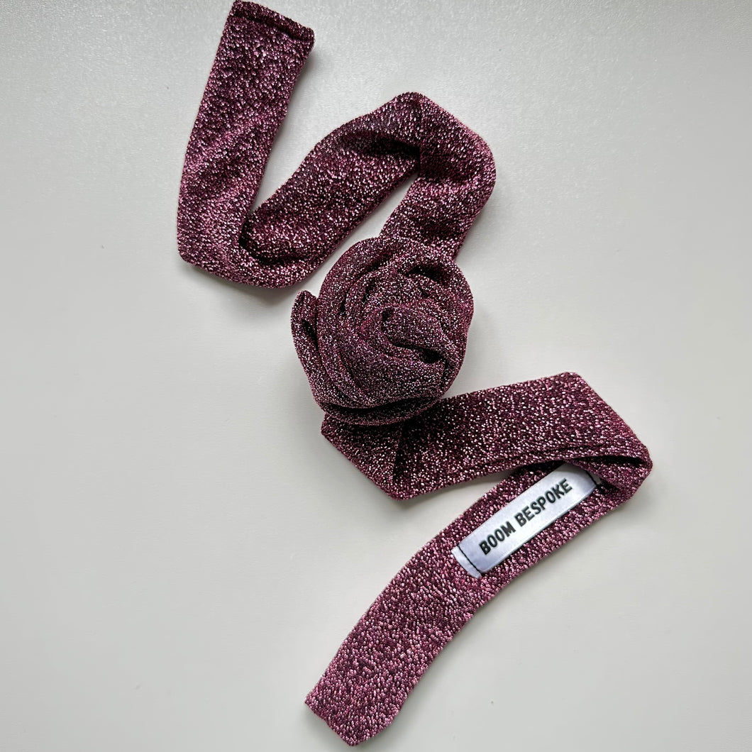 DUSTY PINK GLITTER ROSE CHOKER BY BOOM BESPOKE