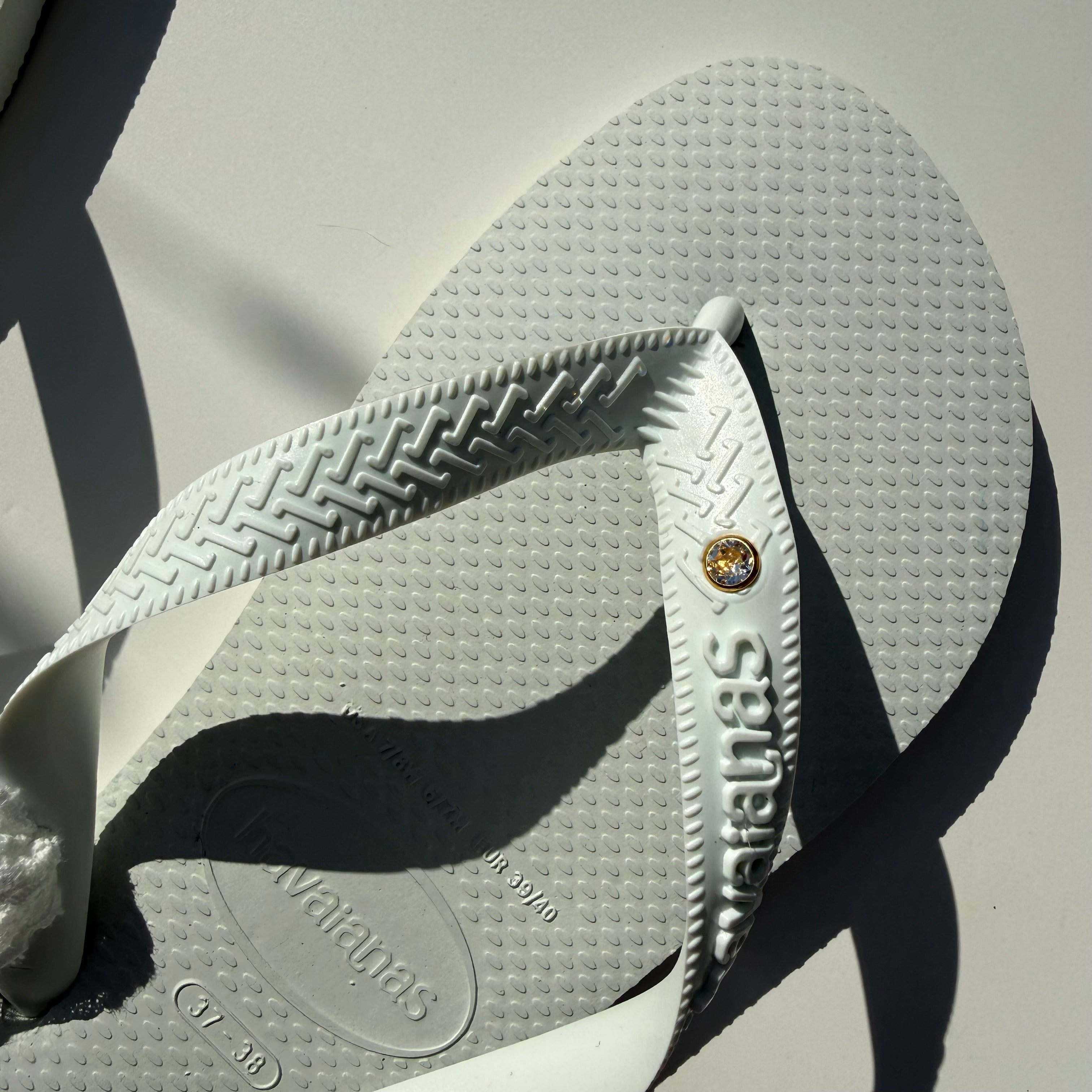 ‘BRIDE’ WHITE LACE HAVAIANAS TOP FLIP FLOPS BY BOOM BESPOKE