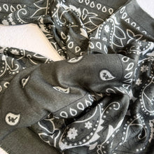 Load image into Gallery viewer, ‘OLIVE’ KHAKI GREEN FINE KNIT BANDANA SCARF
