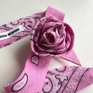 PINK BANDANA ROSE CHOKER BY BOOM BESPOKE