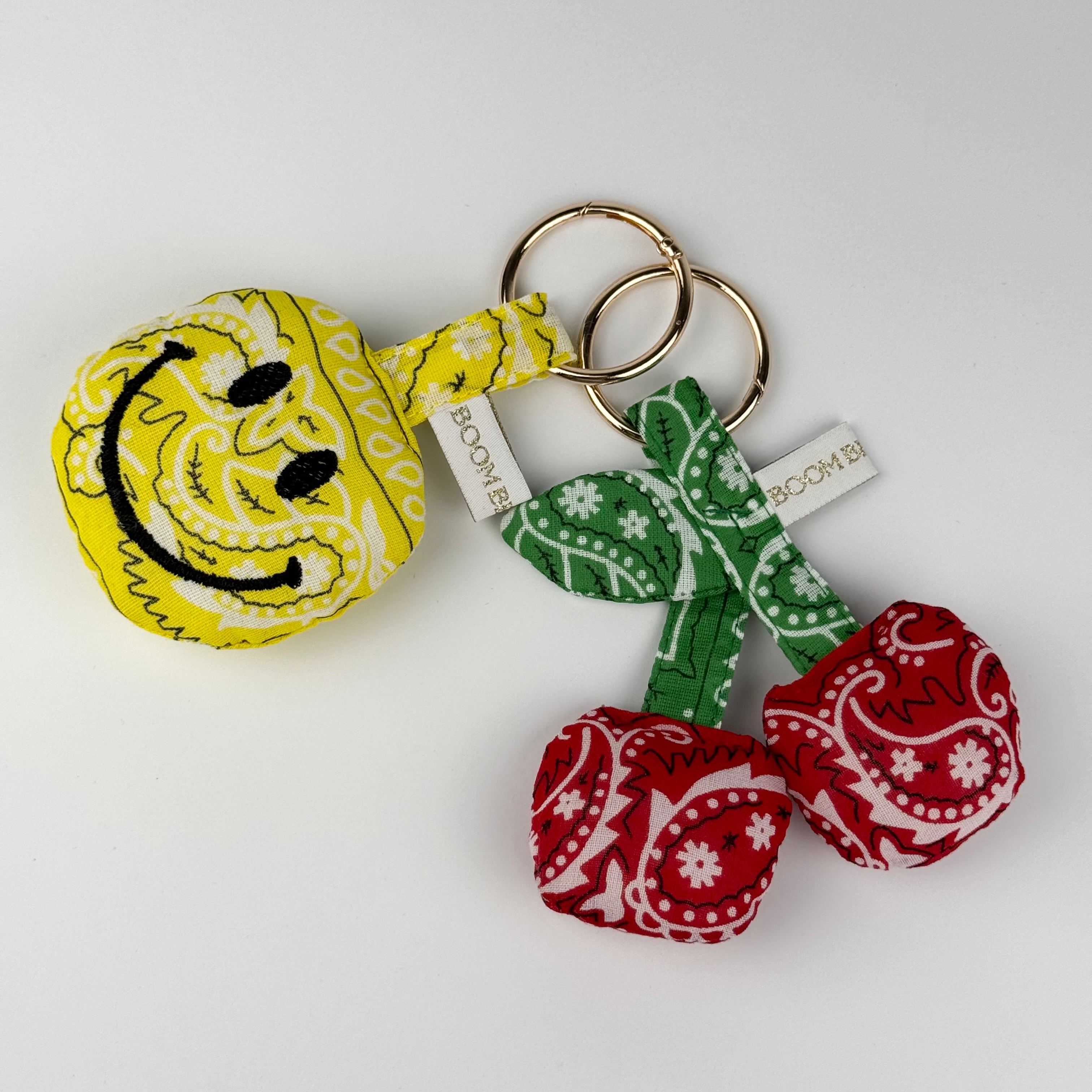 ‘CHERRY ON TOP’ BOOM PUFFY BANDANA CHERRIES BAG CHARM