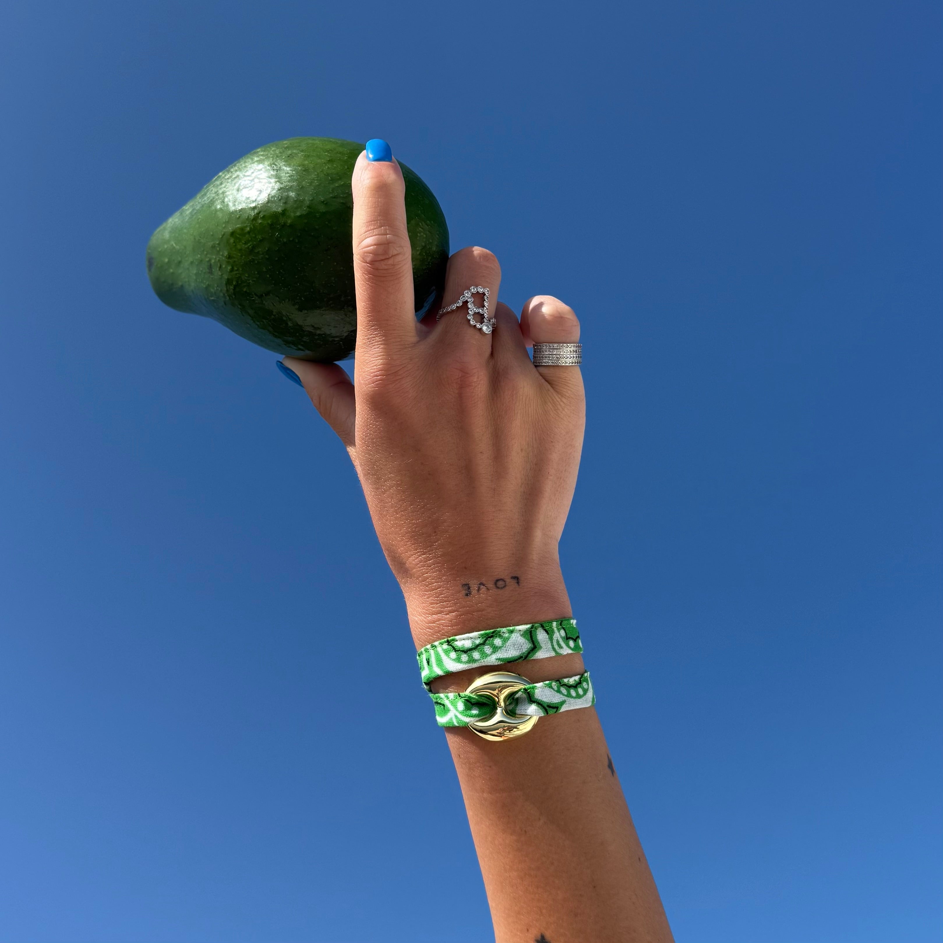 ‘BASIL’ GREEN BANDANA WRAP BRACELET BY BOOM BESPOKE