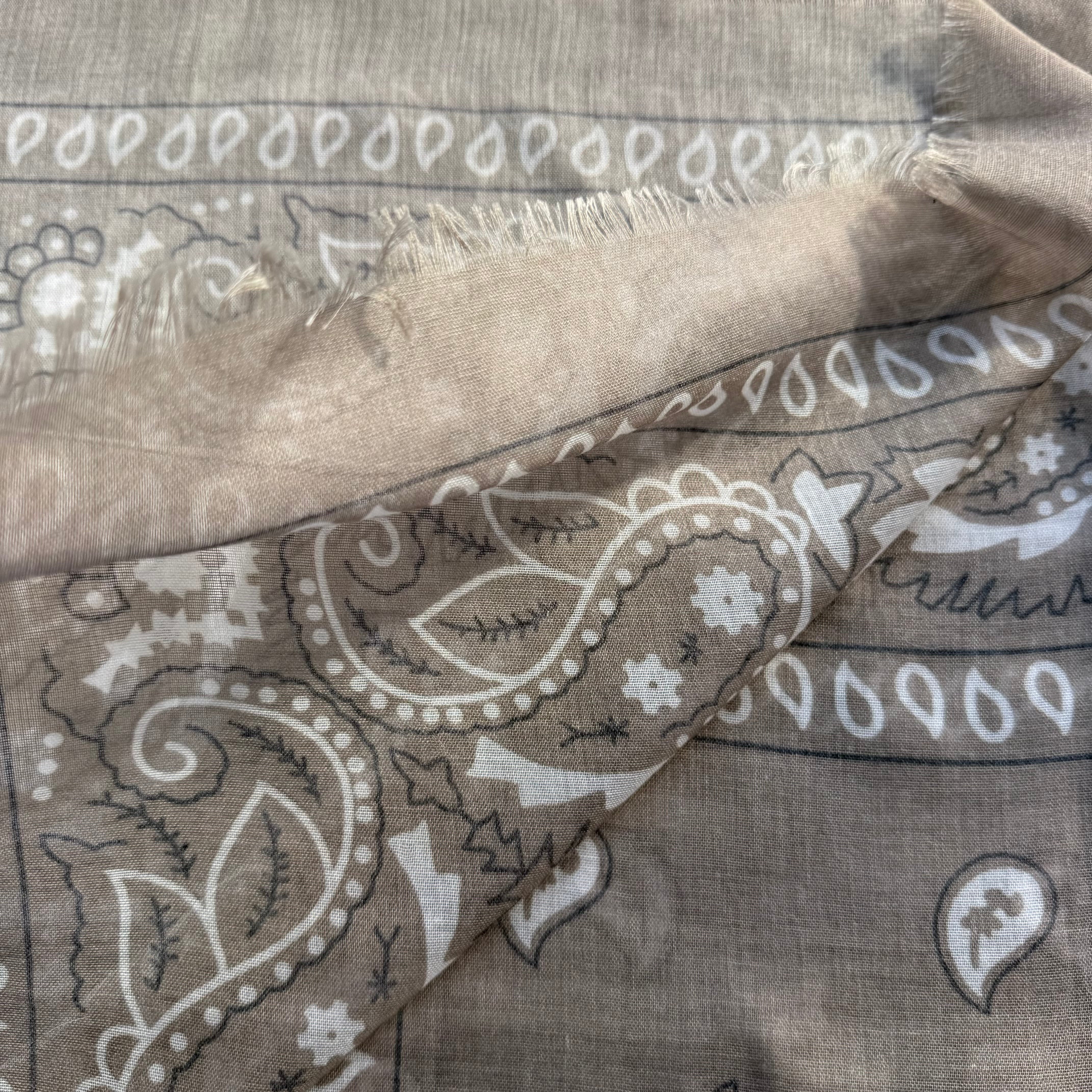 ‘TEA’ TAUPE THE MULTIWAY SQUARE BANDANA SCARF
