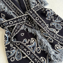 Load image into Gallery viewer, PREORDER ‘MIDNIGHT’ BANDANA KNIT BELTED LONGLINE SLEEVELESS CARDIGAN
