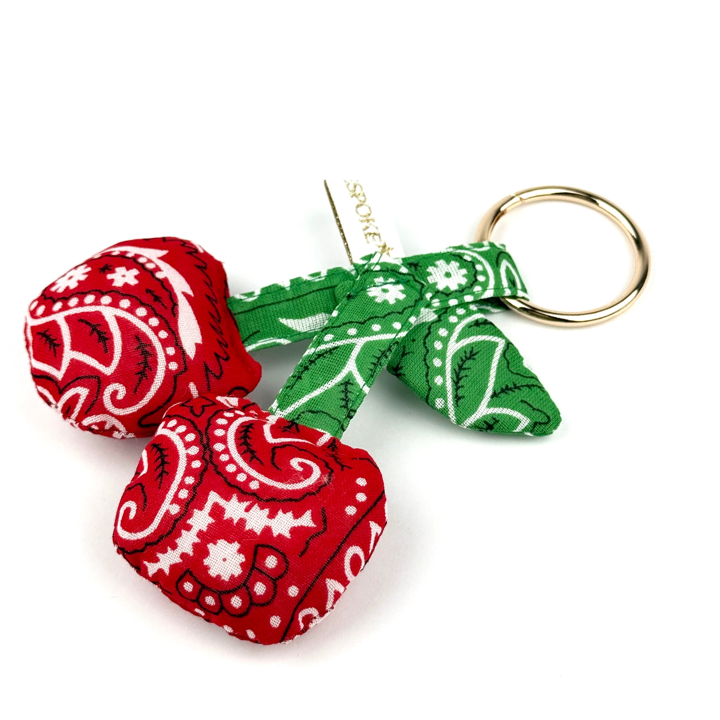 ‘CHERRY ON TOP’ BOOM PUFFY BANDANA CHERRIES BAG CHARM