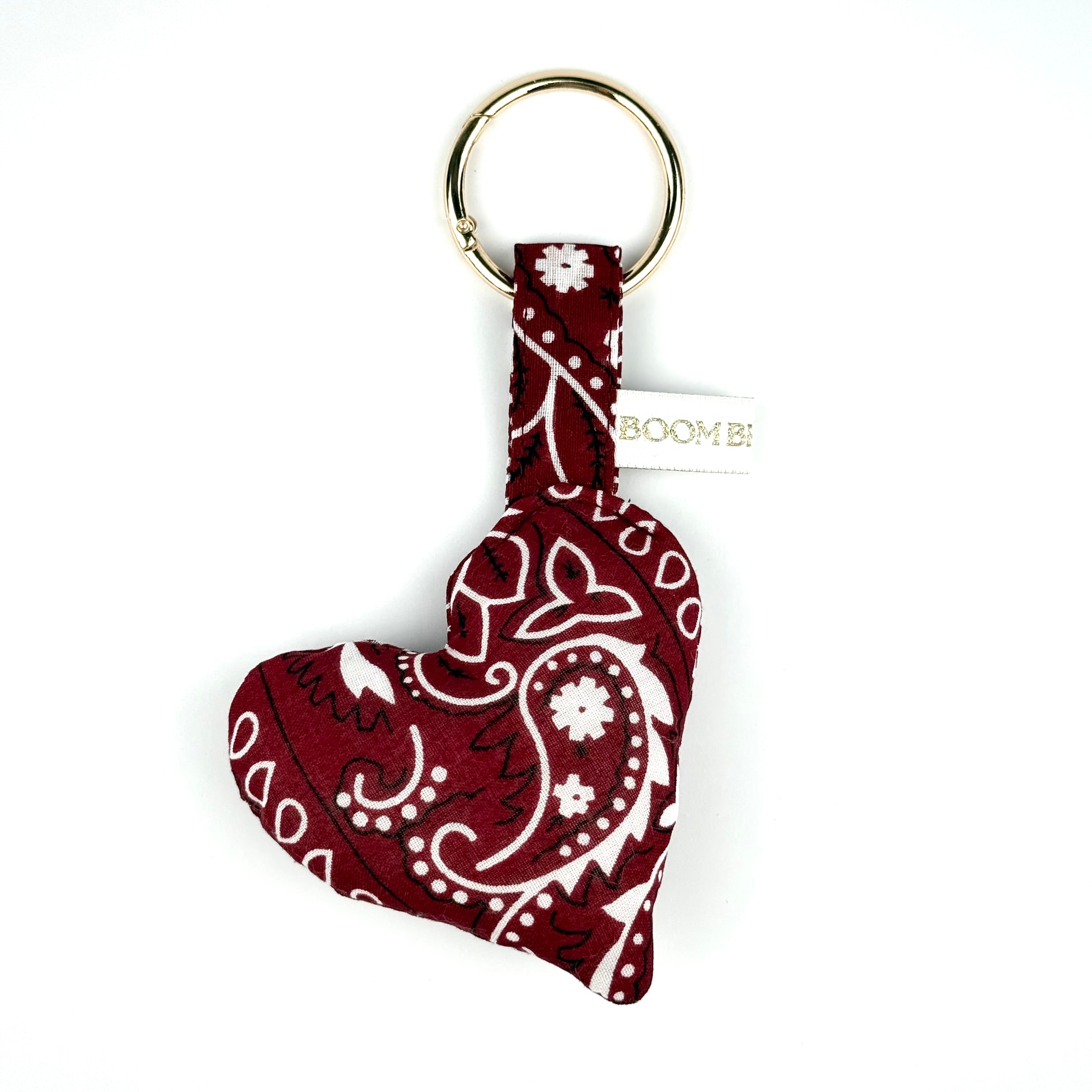 ‘HEART TO HEART’ BURGUNDY BOOM PUFFY BANDANA ALIEN BAG CHARM