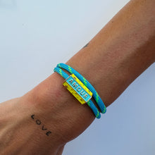 Load image into Gallery viewer, DREAM HAPPY BLUE &amp; YELLOW ROPE BRACELET SALE
