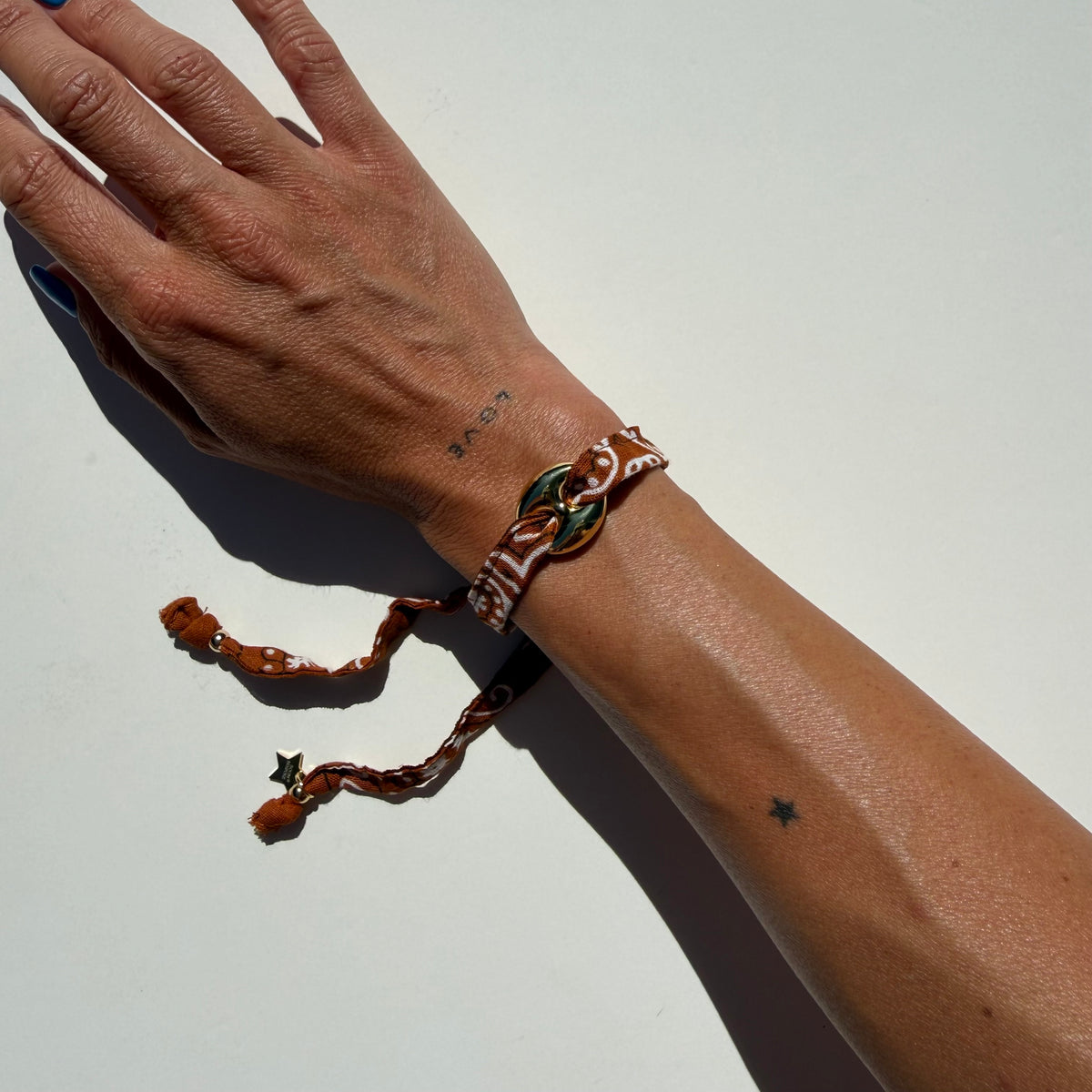 ‘CARAMEL’ TAN BANDANA WRAP BRACELET BY BOOM BESPOKE