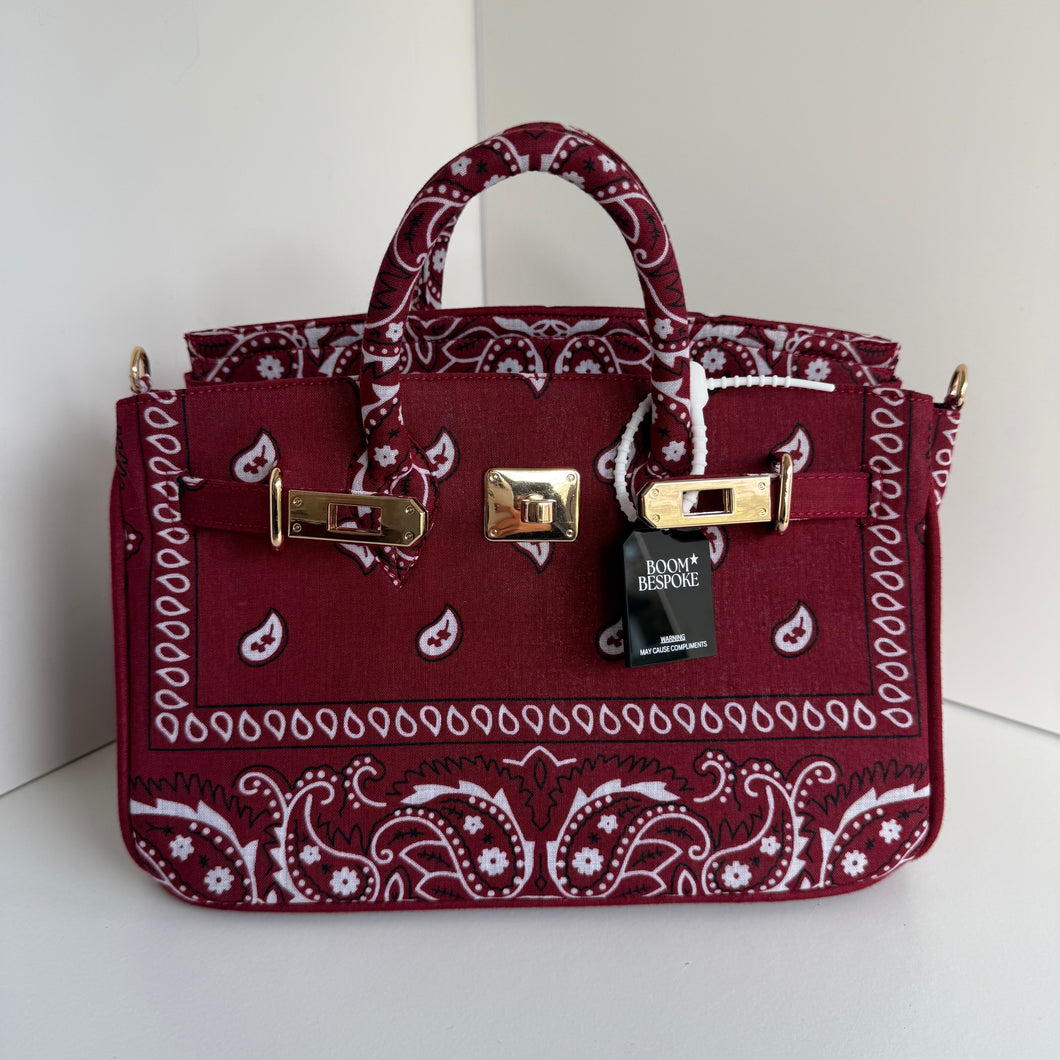 ‘MERLOT’ SMALL BANDANA BAG BY BOOM BESPOKE