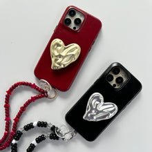 Load image into Gallery viewer, SILVER METAL HEART PHONE STICKER
