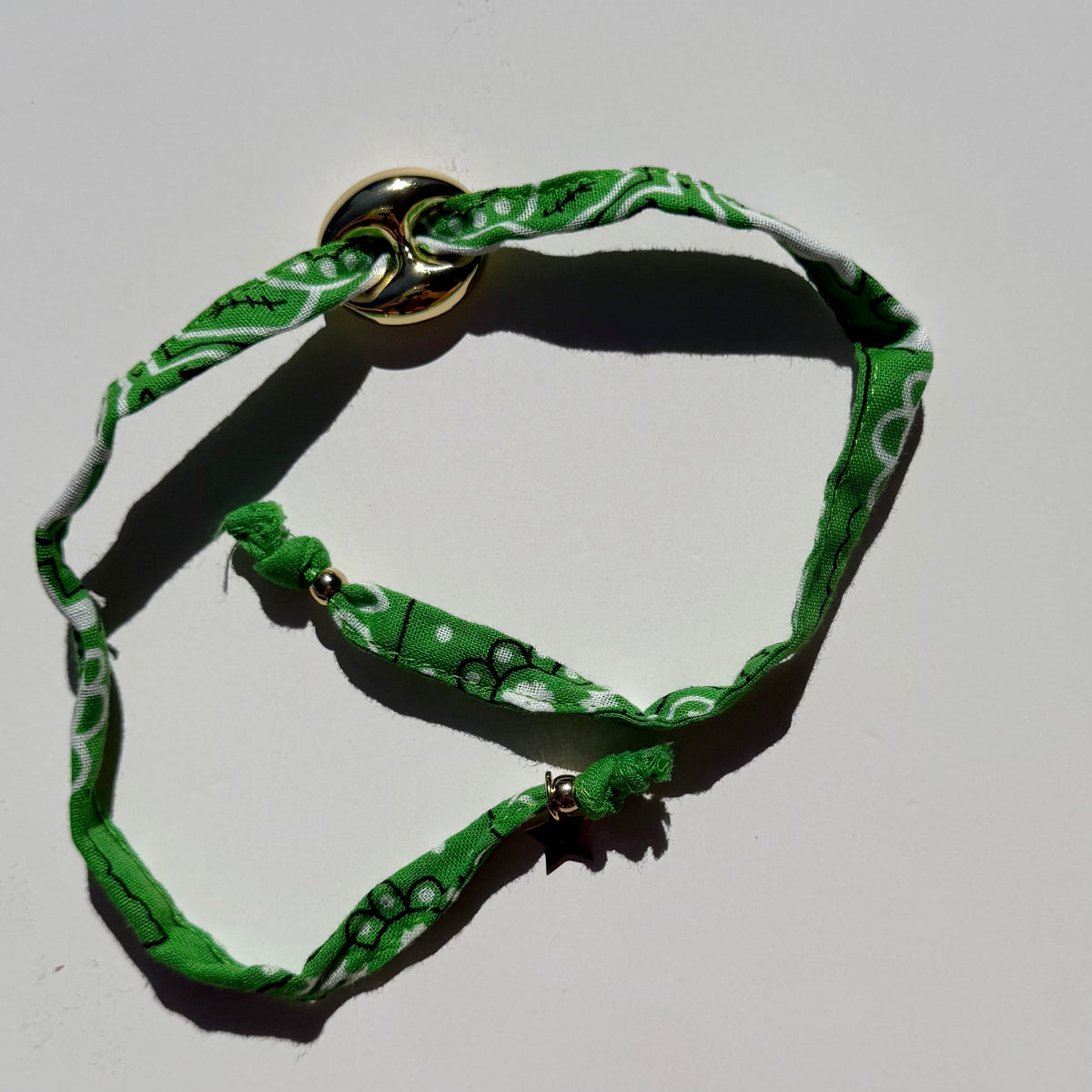‘BASIL’ GREEN BANDANA WRAP BRACELET BY BOOM BESPOKE