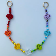 Load image into Gallery viewer, ‘BOOMBOW’ HEART RAINBOW CRYSTAL L BAG CHARM / KEYRING BY BOOMBESPOKE
